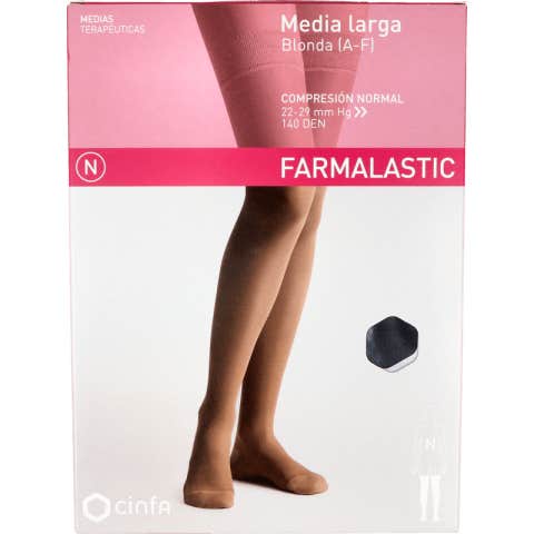 Farmalastic Media Larga Blonda (A-F) Comp Normal Negra T-M 1 Par