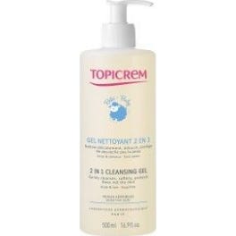 Topicrem Gel de Limpieza para Bebés 2 en 1 Orgánico para Cabello y Cuerpo 500 ml