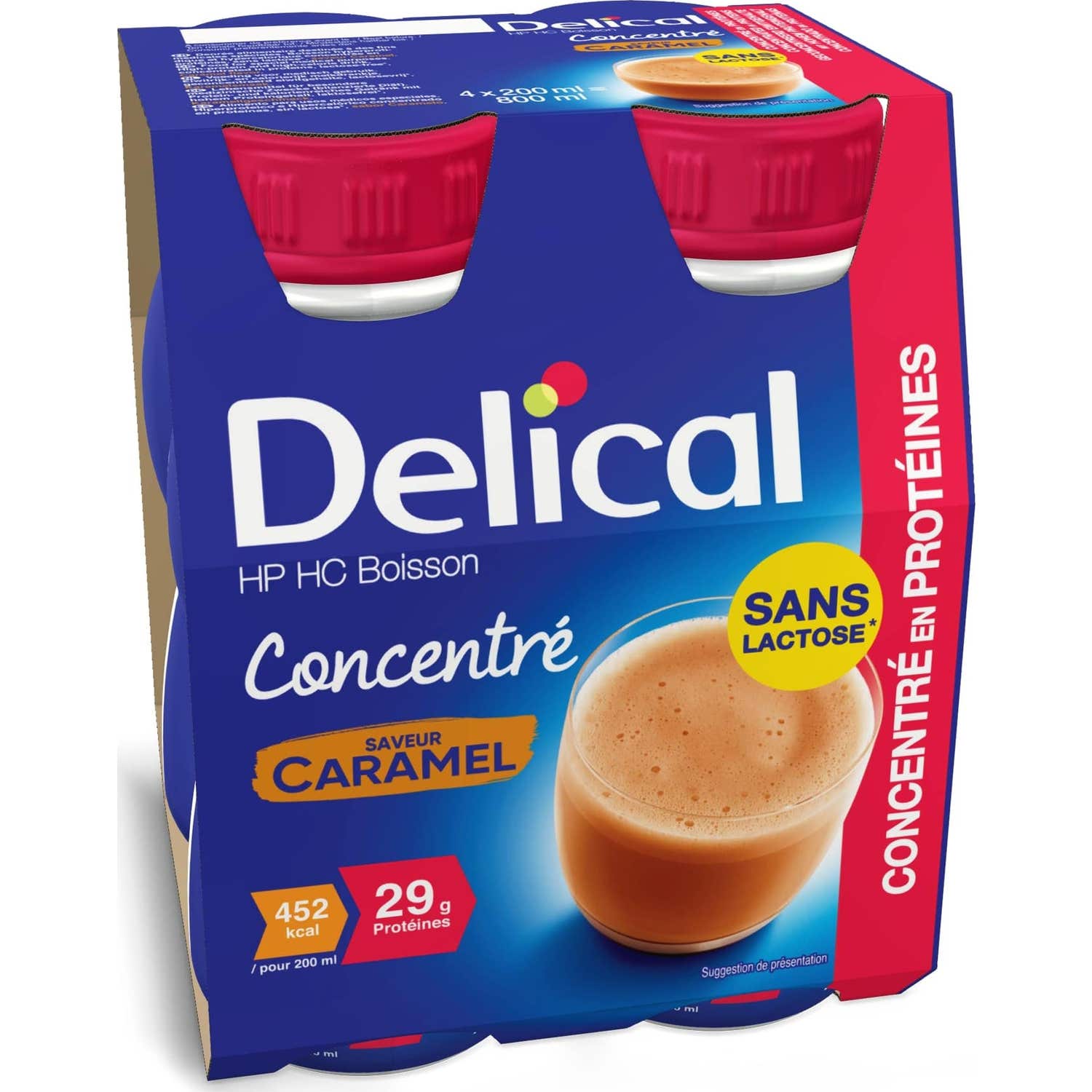 Delical HP HC Boisson Concentré Caramel 4x200ml