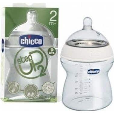 Chicco® Biberón Step Up Tetina Silicona Flujo Normal +2 M 250 ml 1 ud