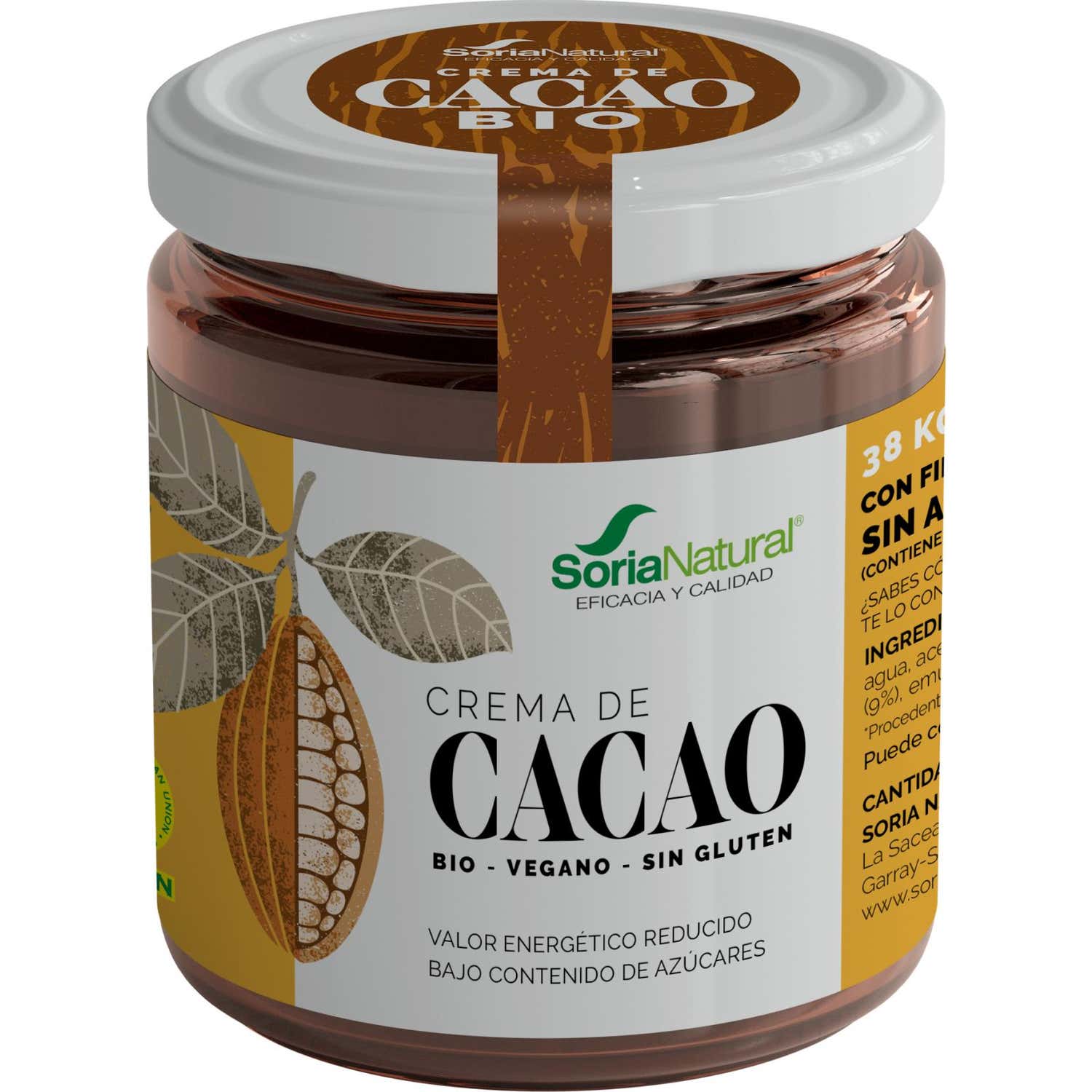 Soria Natural Crema Cacao sin Azúcar Bio 200g