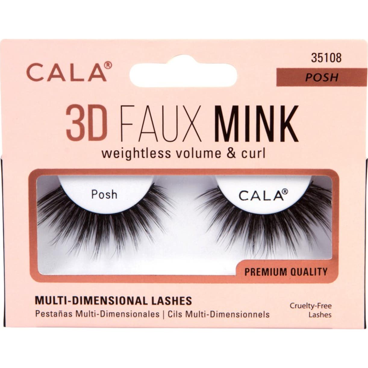 Cala Lashes 3D Faux Mink Pestañas Postizas Posh 1 Par