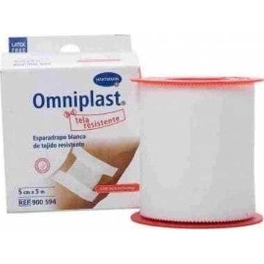 Omniplast esparadrapo hipoalérgico tejido resistente 5mx5 cm 1 ud