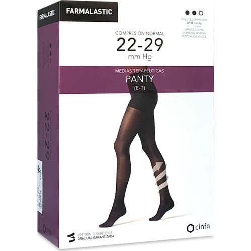 Farmalastic panty-media hasta la cintura (E-T) compresión normal T-pequeña negro