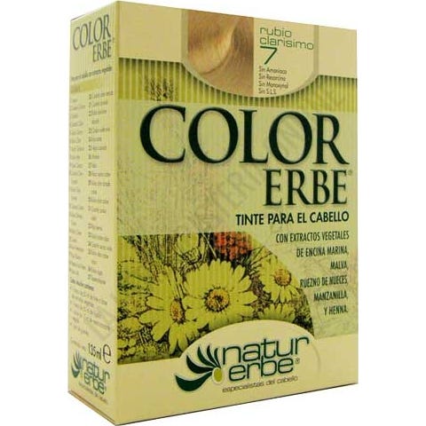Color Erbe Tinte Vegetal Sin Amoniaco Nº7 Rubio Clarisimo 135 ml