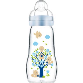 MAM Blue Botella de vidrio 2 meses y + Dbit 2 Botella 260 ml