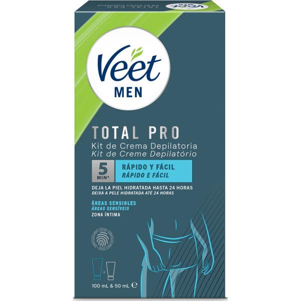 Veet Men Total Pro Kit Crema Depilatoria Zona Íntima