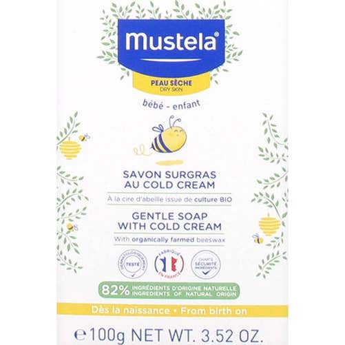 Mustela Jabón Sobregraso al Cold Cream Nutriprotector y Cera de Abeja BIO 100 g