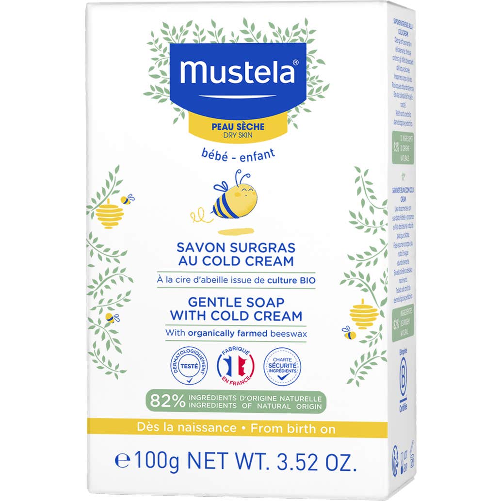 Mustela Jabón Sobregraso al Cold Cream Nutriprotector y Cera de Abeja BIO 100g