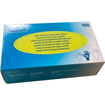 Alvita guantes Látex Polvo M 100 uds