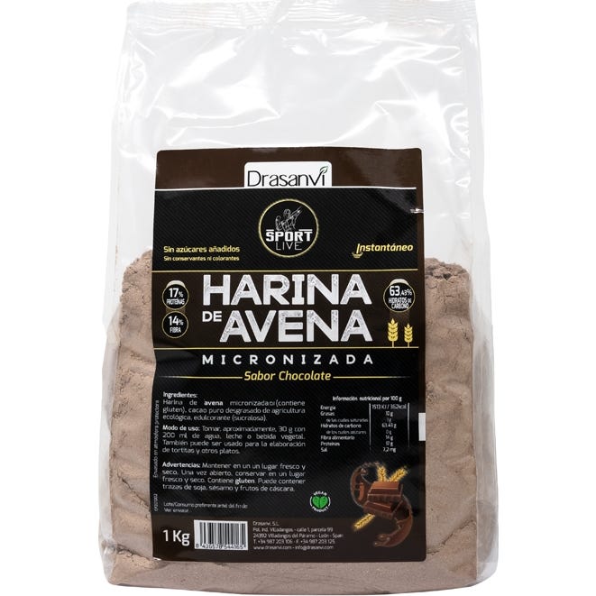 Drasanvi Sport Live Harina Avena Sabor Chocolate 1 Kg