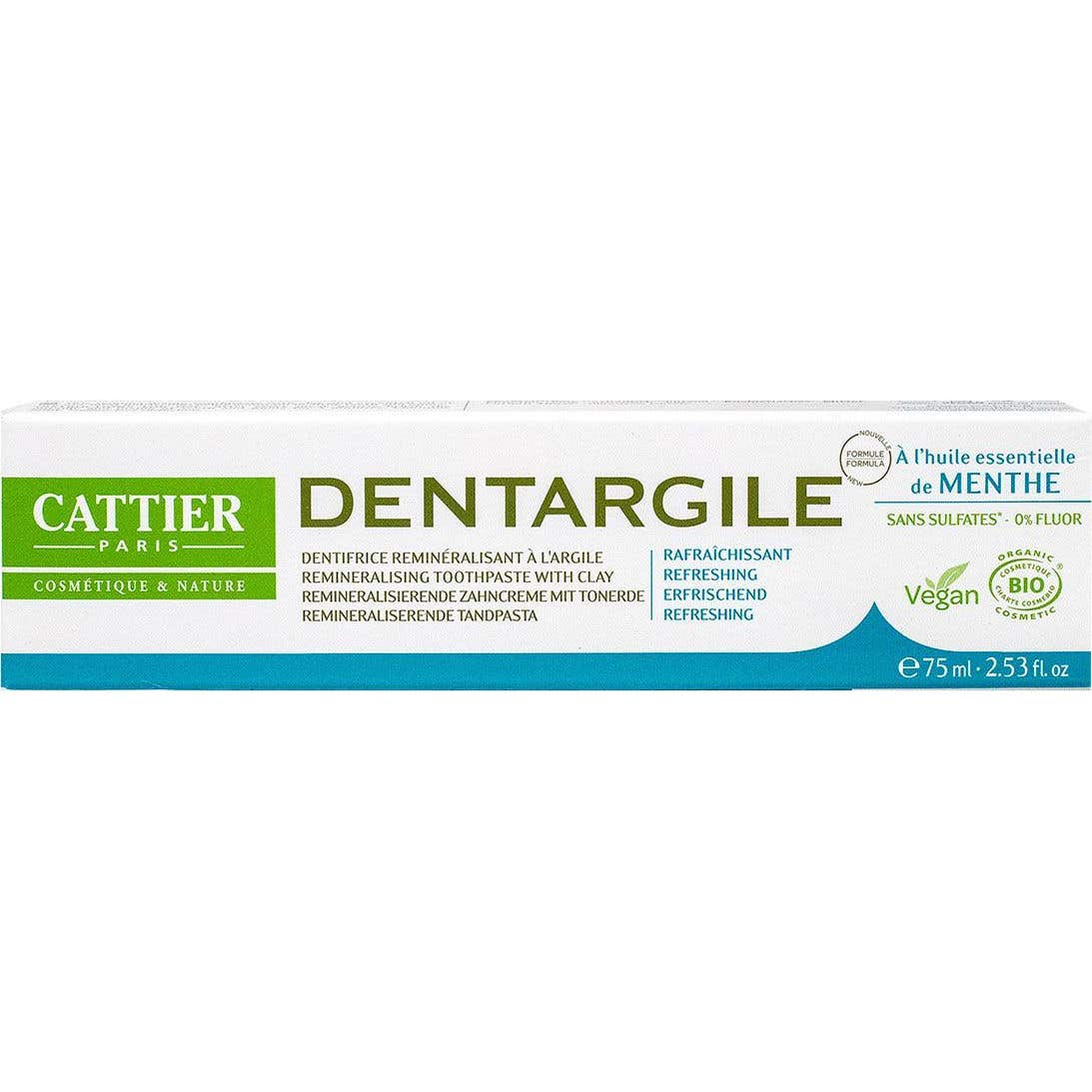Cattier dentífrico dentífrico menta 100g