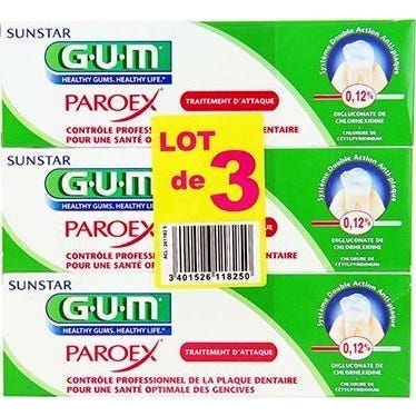 Paroex Dent Antiplaque Tub 75mlx3