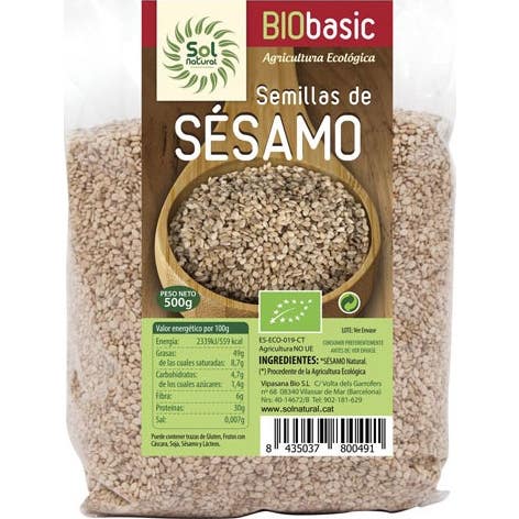 Sol Natural Semillas de Sésamo Natural Bio 500g | Natural Doctor