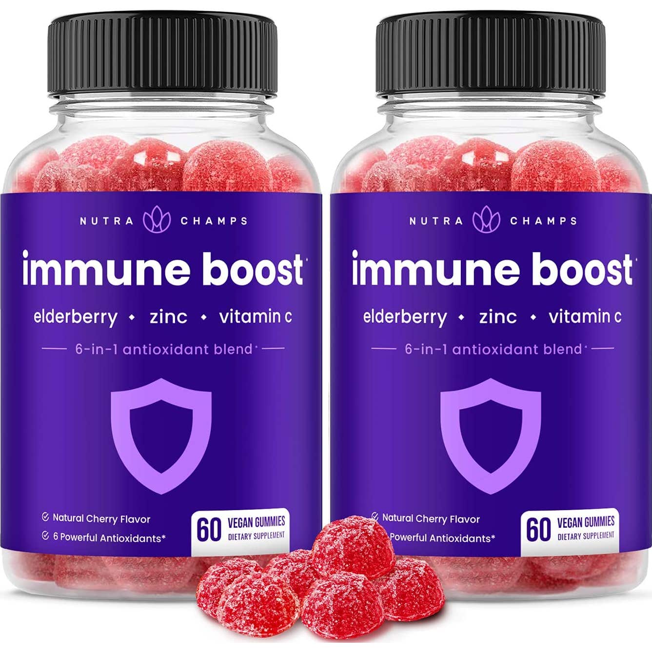 NutraChamps Immune Boost Elderberry Zinc Vitamin C 60caps