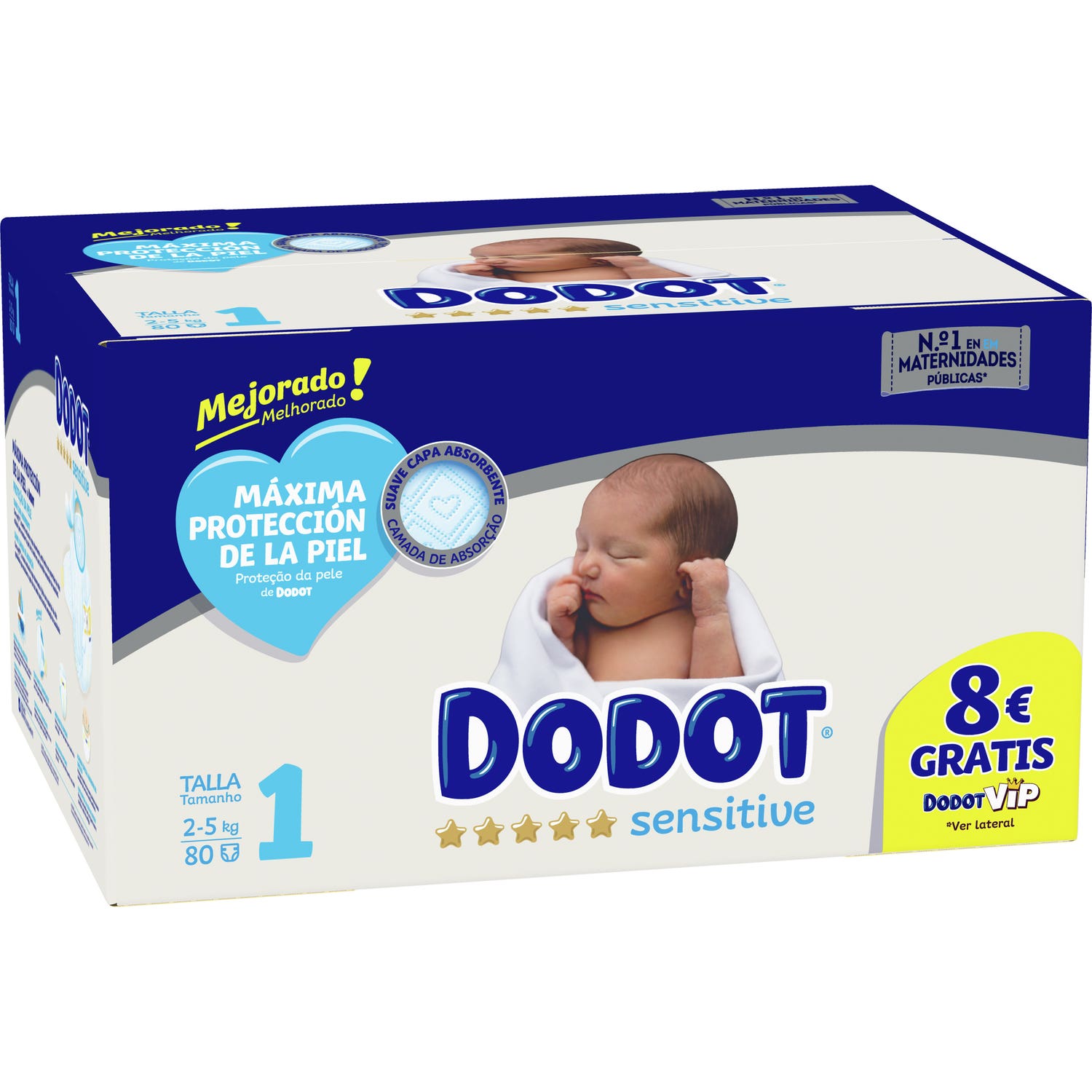 Dodot Sensitive 2-5 Kg Talla 1 80 uds