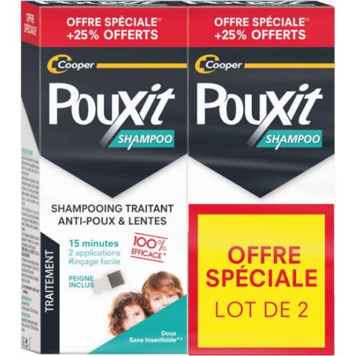 Pouxit Champú Tratamiento Piojos & Liendres 2x250 ml
