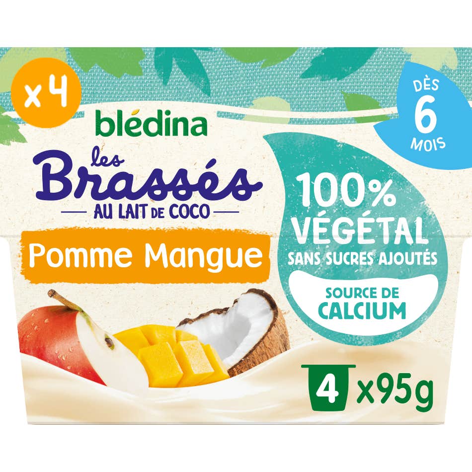 Blédina 100% Vegetal Coco, Manzana y Mango 4x95g