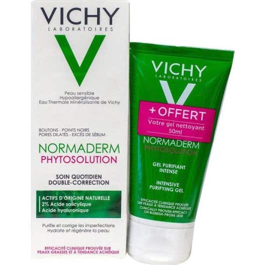 Vichy Normaderm Phytosolution Soin Quotidien Double-Correction 50 ml + Gel Purifiant Intense 50 ml