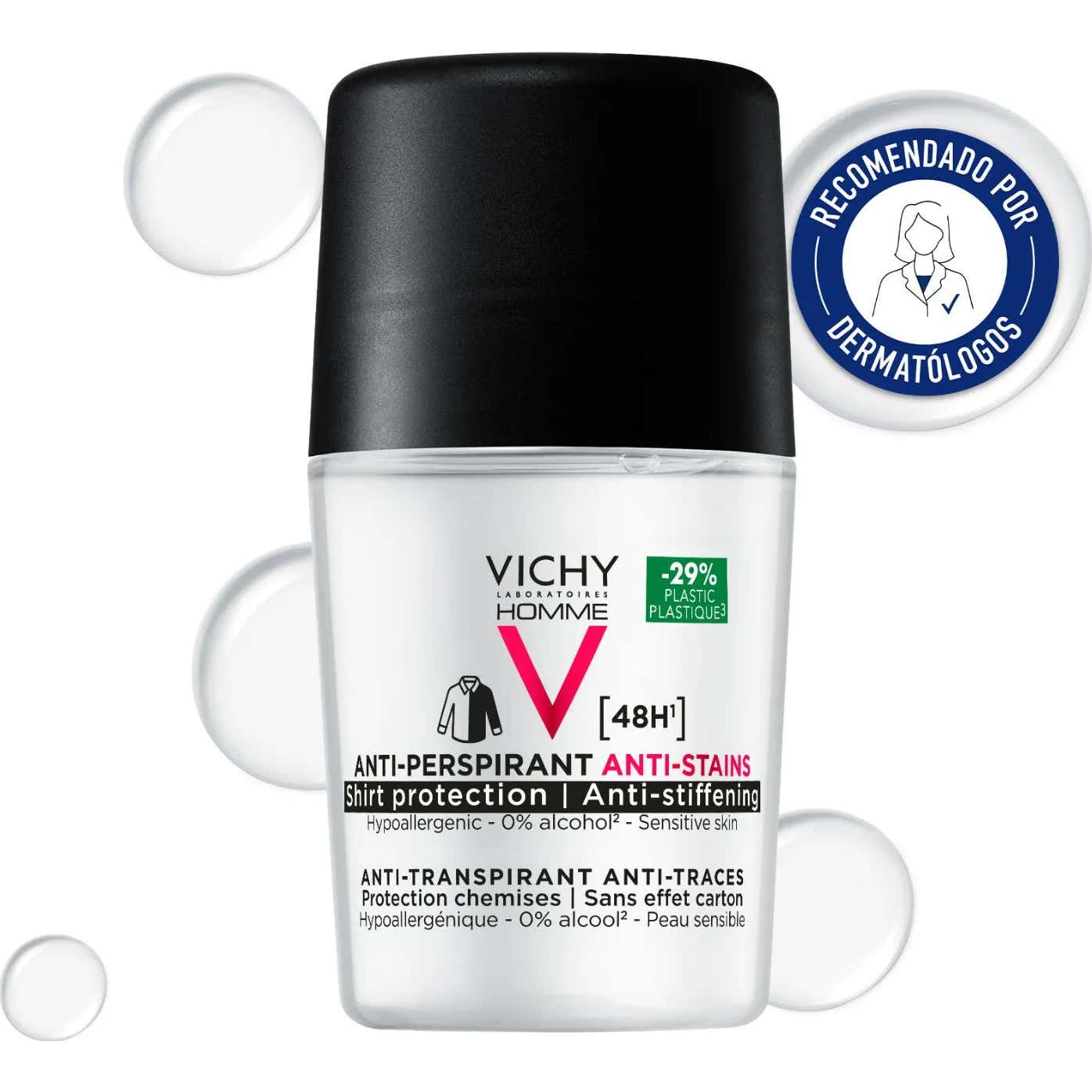 Desodorante Vichy Homme - Anti-Stain Roll On Ball 50ml
