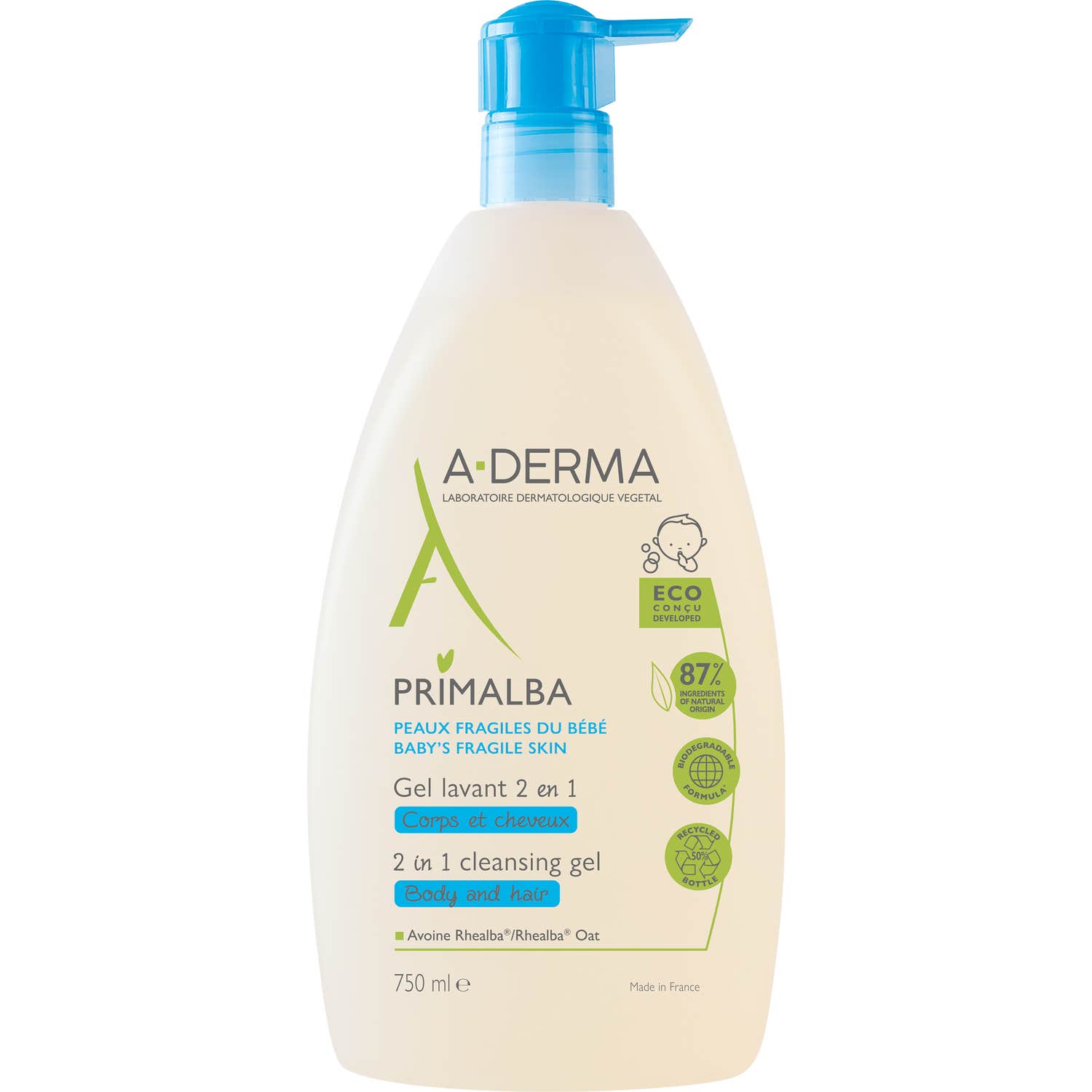 A-Derma Primalba Gel de Baño 2en1 Cuerpo y Cabello 750ml