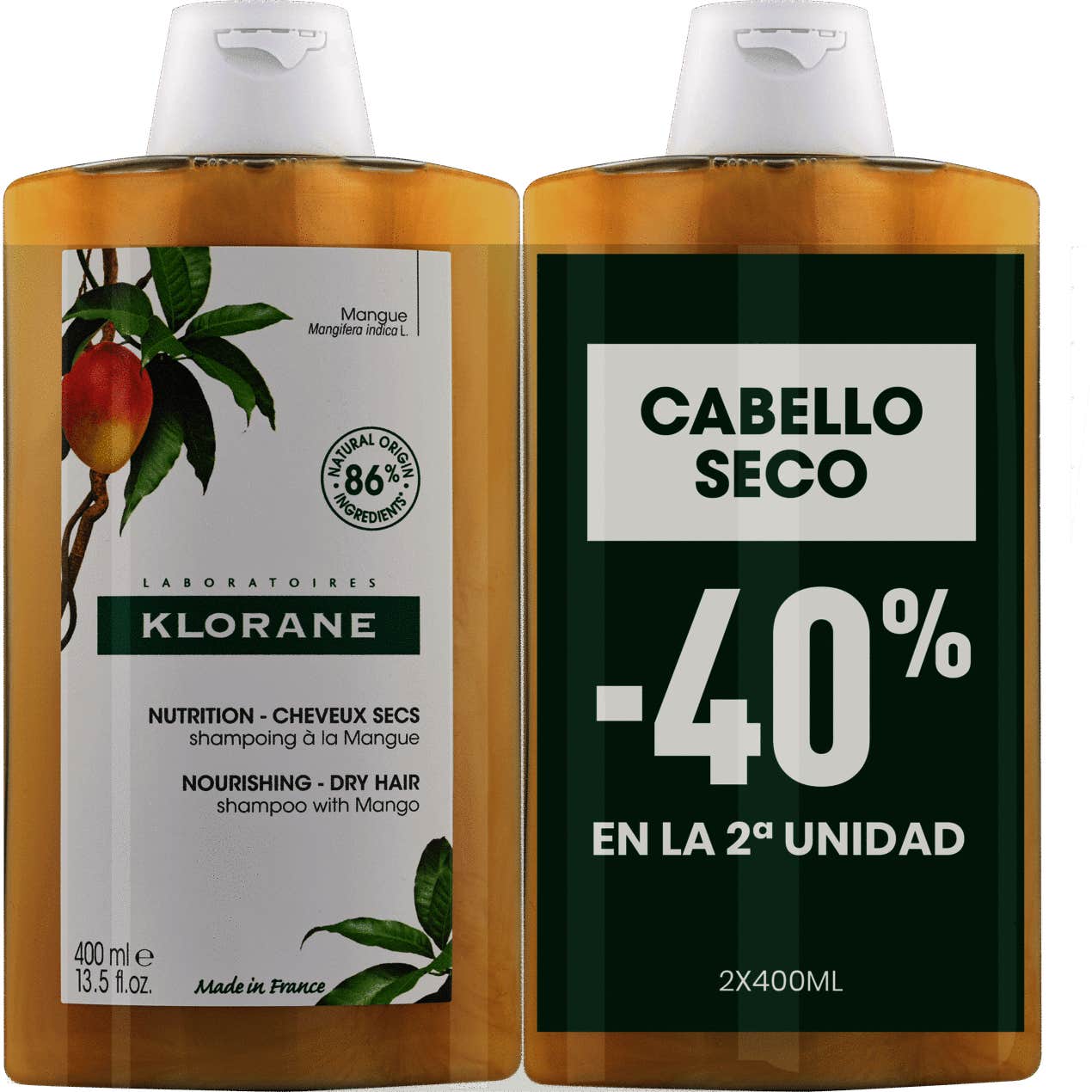 Klorane Champú al Mango 2x400ml