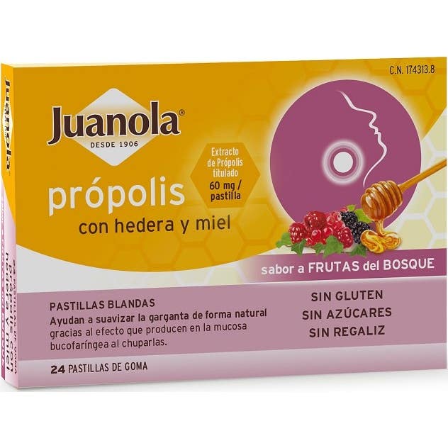 Juanola® pastillas própolis hiedra y frutas del bosque 24uds