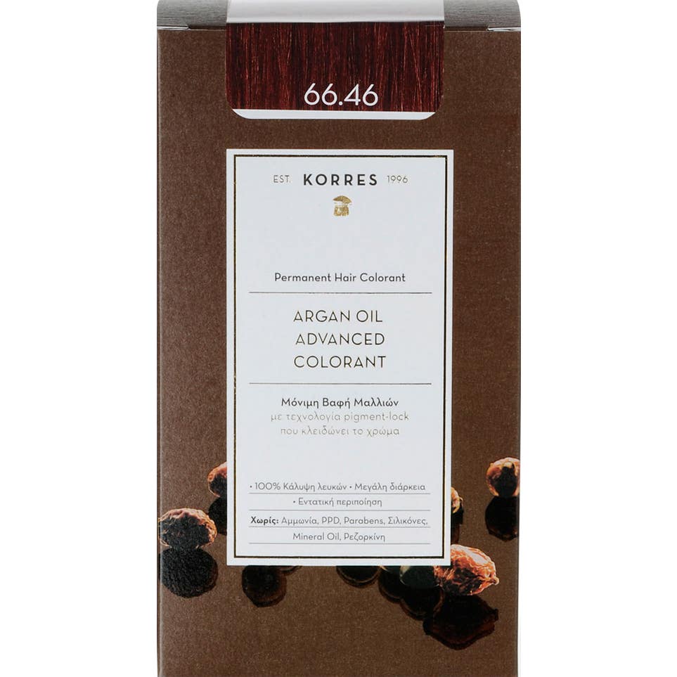 'Korres Huile d''Argan Coloration 66.46 Foncé Cuivré Violine Intense 50ml'