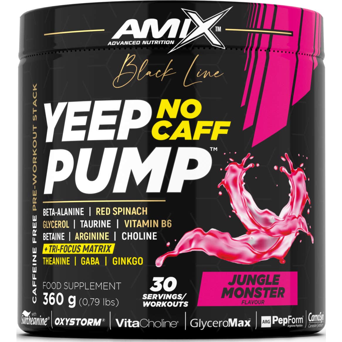 Amix Black Line Yeep Pump Sin Cafeína Jungle Monster 360g | Natural Doctor