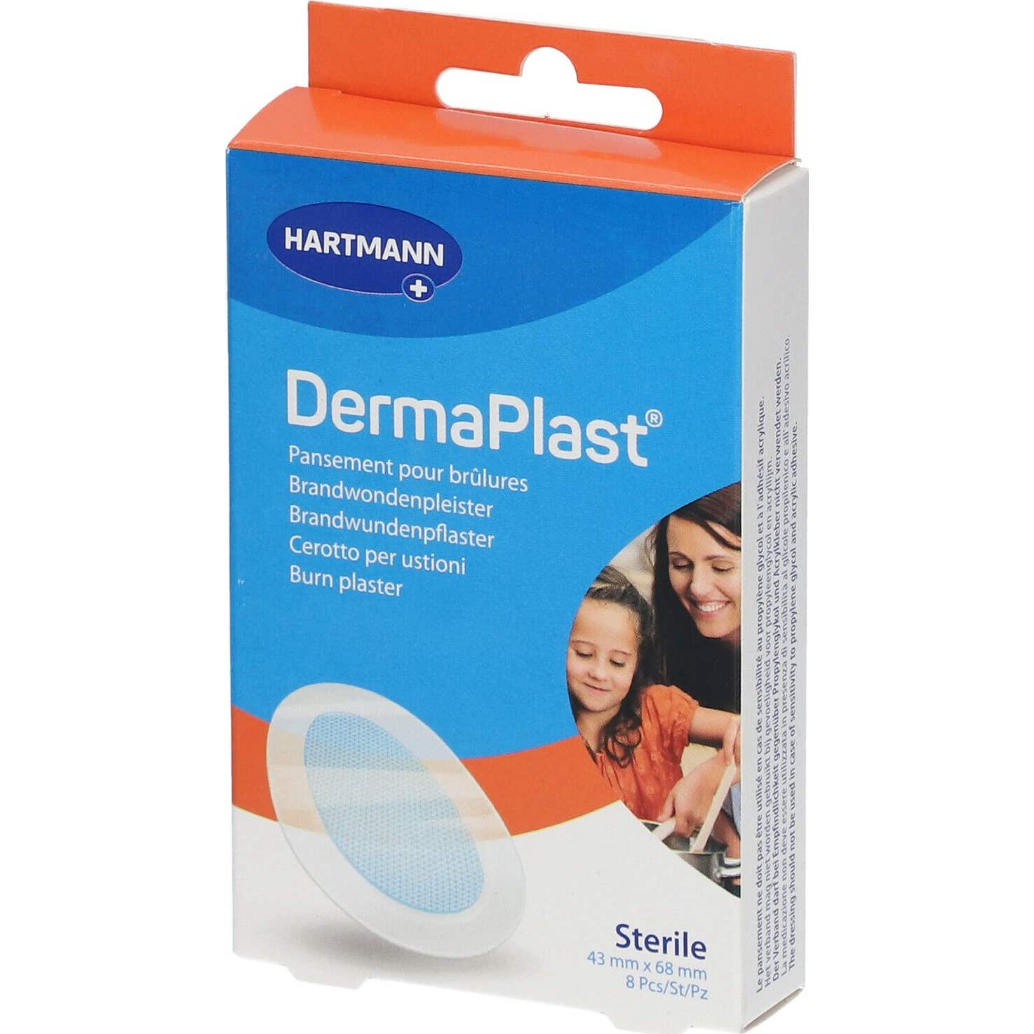 Dermaplast Effect Quemaduras Apósito Impermeable 68x43mm 8uds