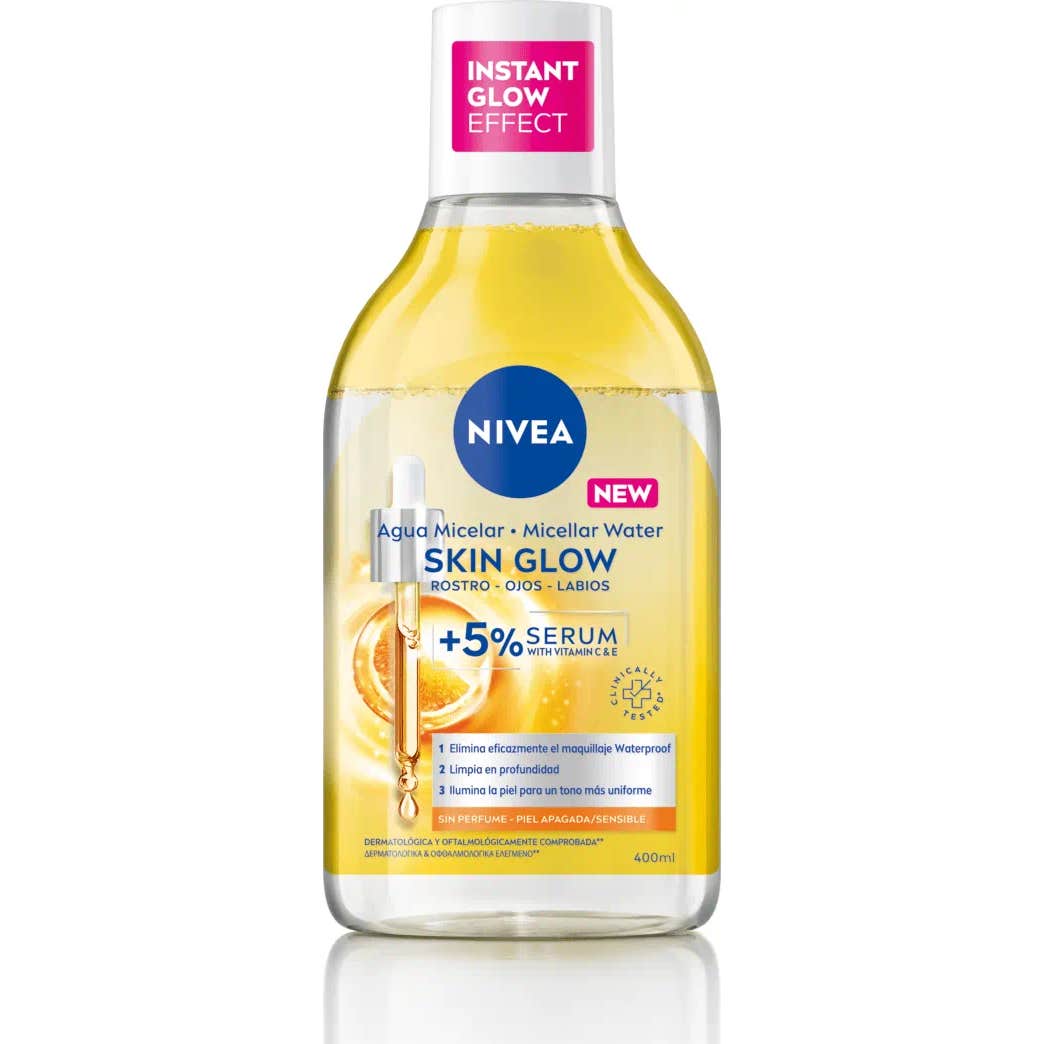 Nivea Agua Micelar Serum Skin Glow Piel Apagada Sensible 400ml