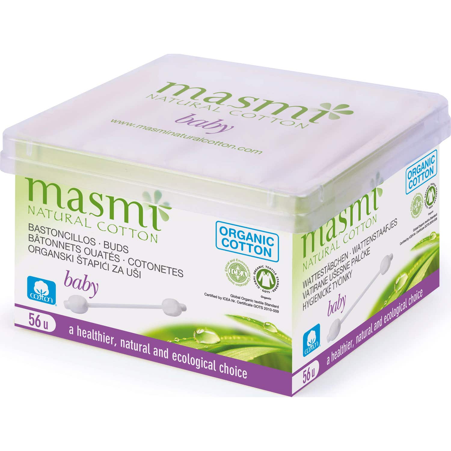 Bastoncillos De Seguridad Bebe Algodón Eco Stick 56 Unidades Papel