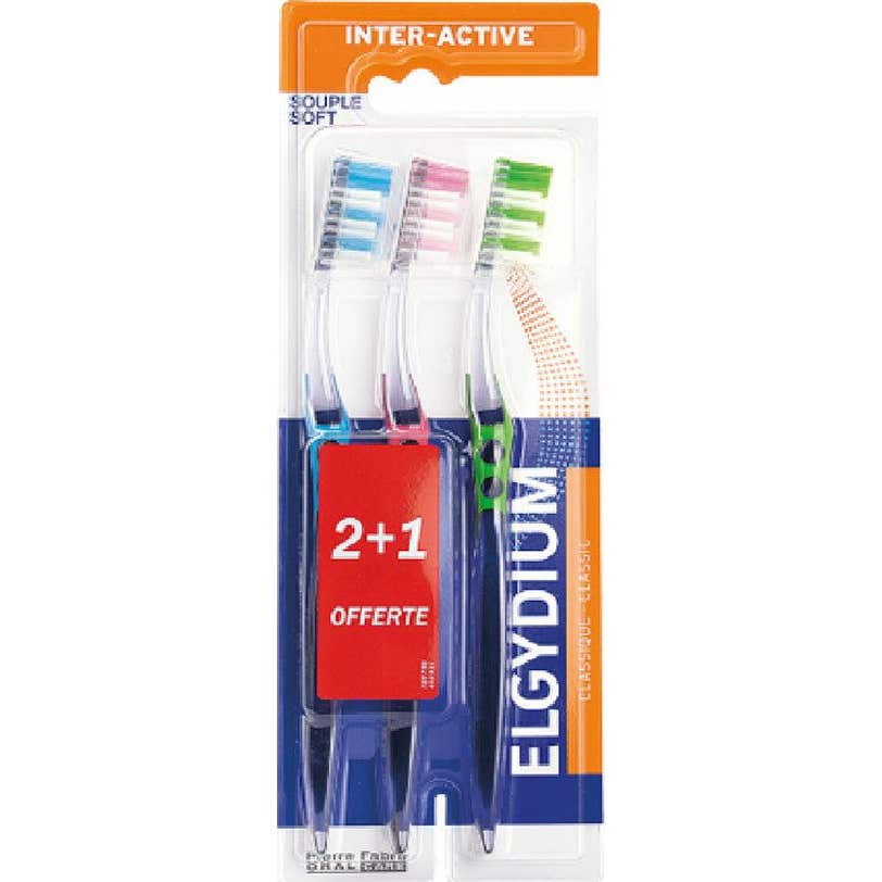 Elgydium Interactive Cepillo de Dientes Suave 3uds