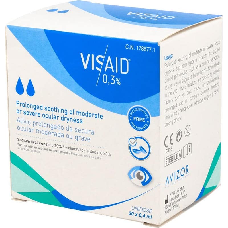 Visaid 0,3% gotas oculares estériles 0,4ml x 30uds