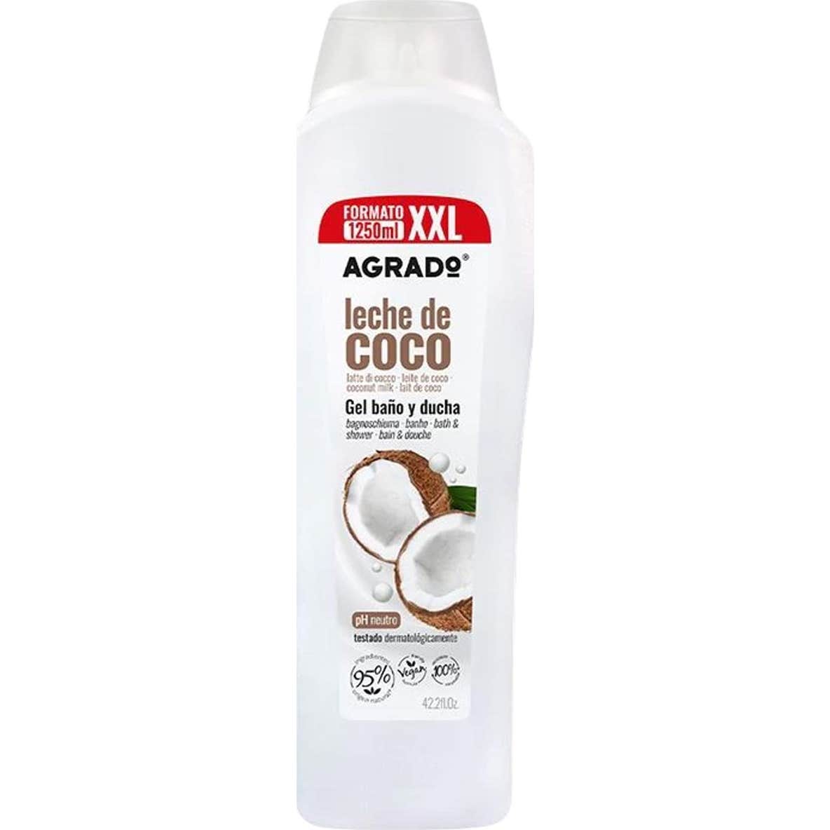 Agrado Gel de Baño y Ducha XXL Leche de Coco 1250ml