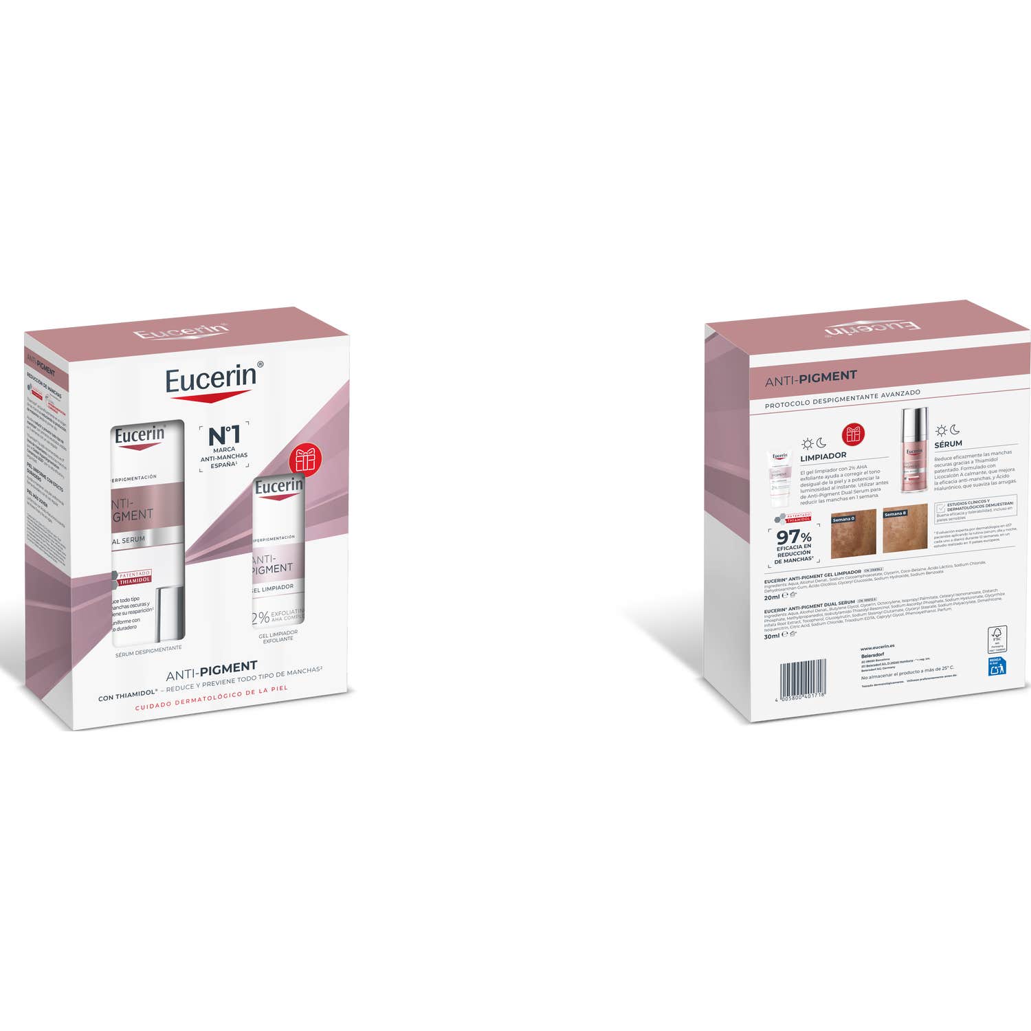Eucerin Pack Anti-Pigment Dual Sérum 30ml + Mini Gel limpiador