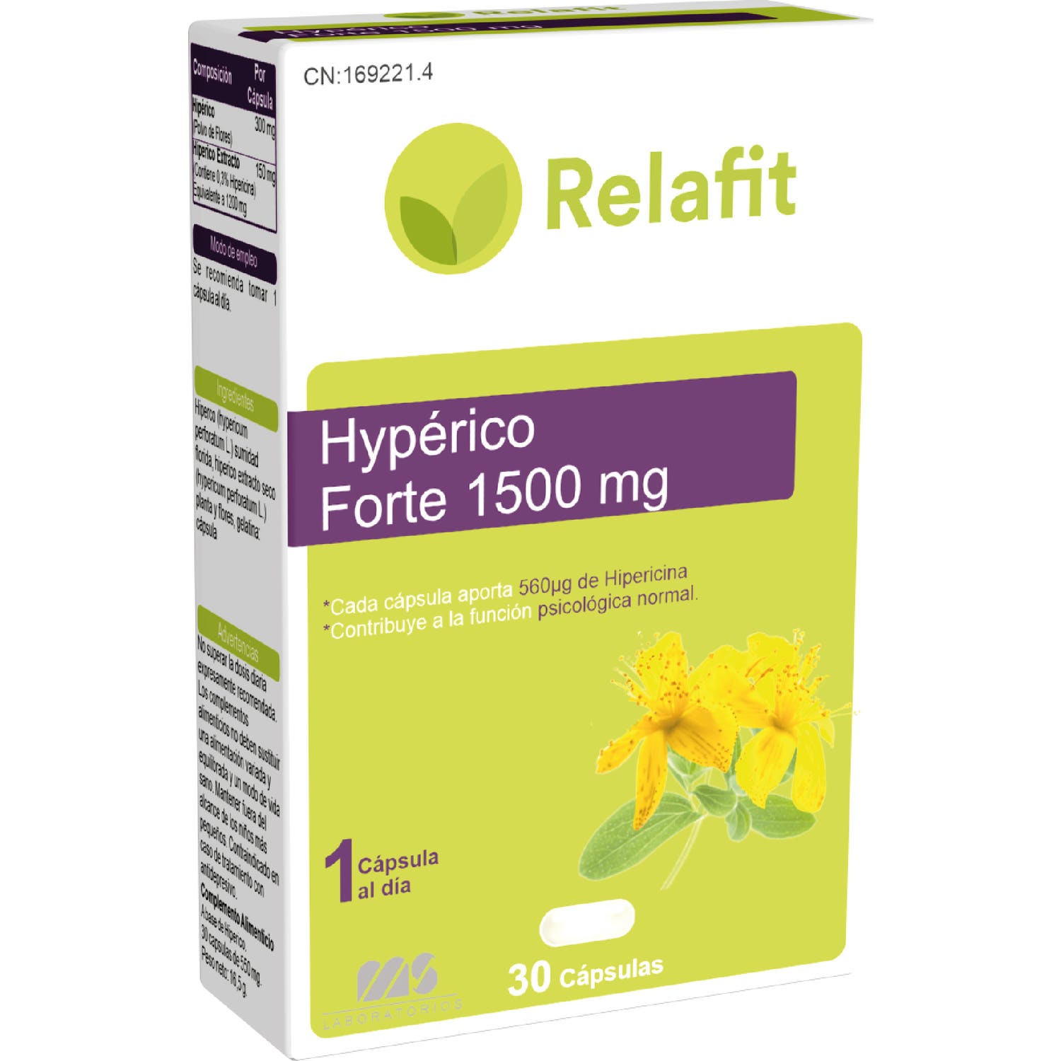 Relafit Hyperico Forte 1500 Mg 30 cápsulas