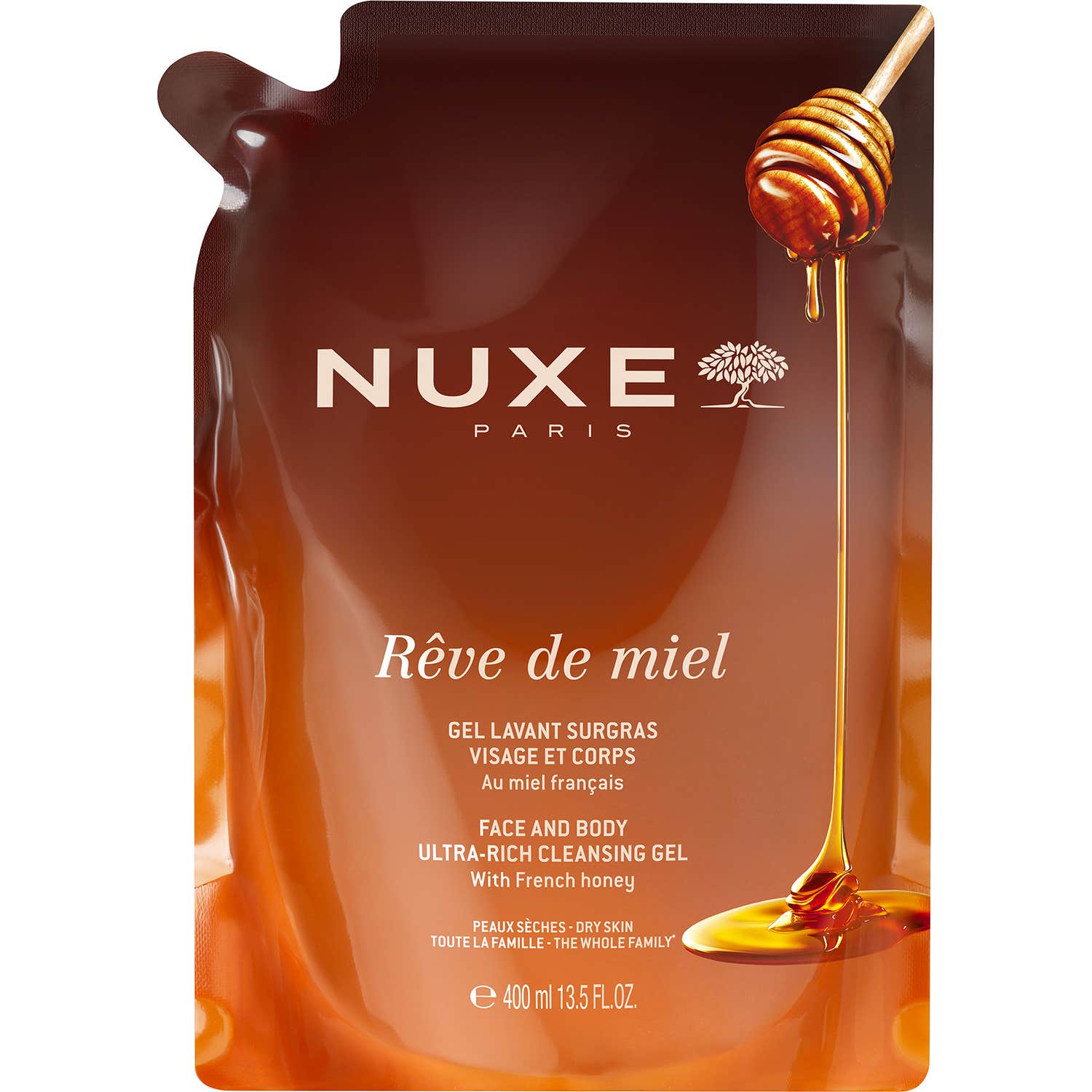 Nuxe Rêve de Miel Gel Limpiador Dermatológico Rostro y Cuerpo Eco-Refill 400ml