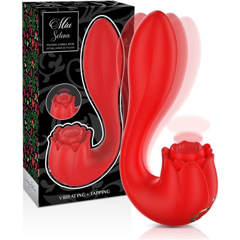 Mia Selena Estimulador Vibrating + Tapping Rojo 1ud
