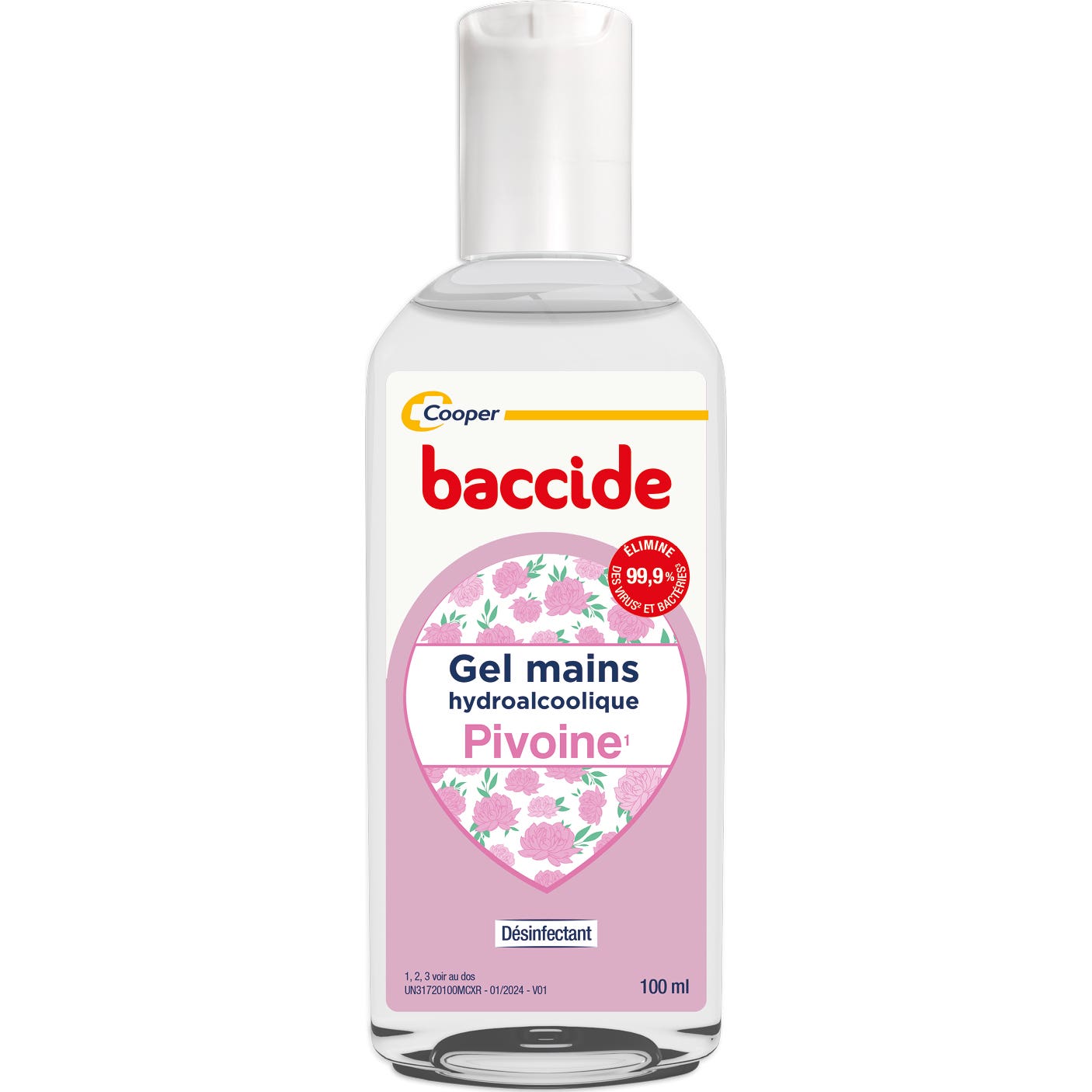 Baccide Gel Mains Hydroalcoolique Pivoine 100ml