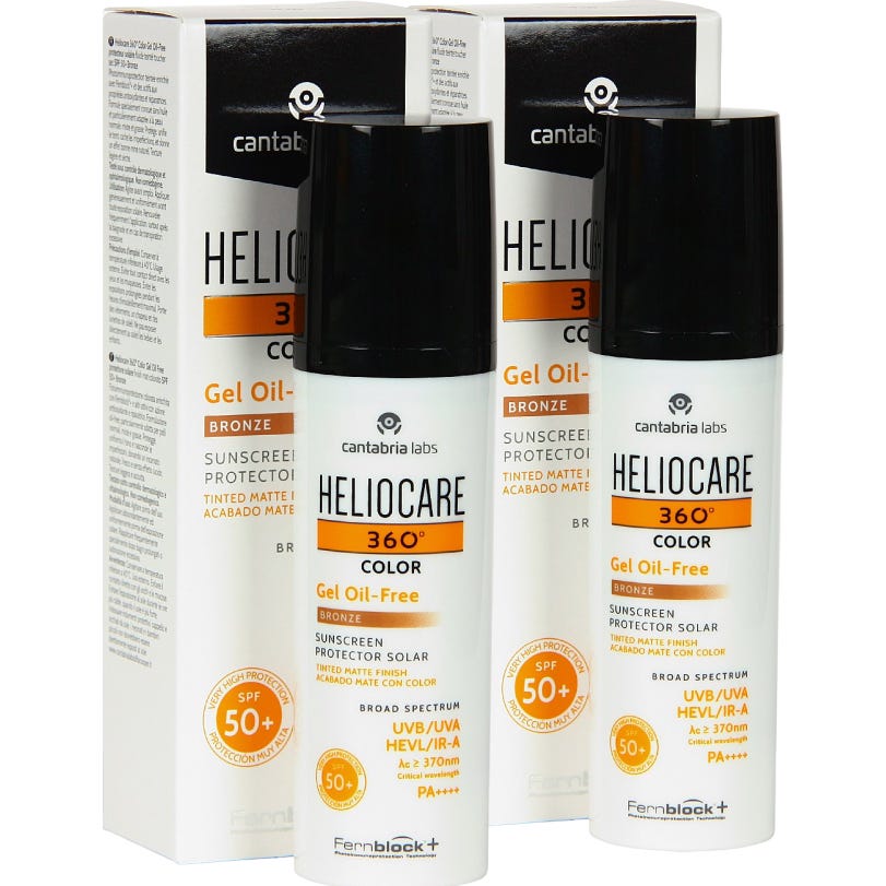Heliocare 360° Color Gel Oil Free SPF50+ Bronze 2x50ml