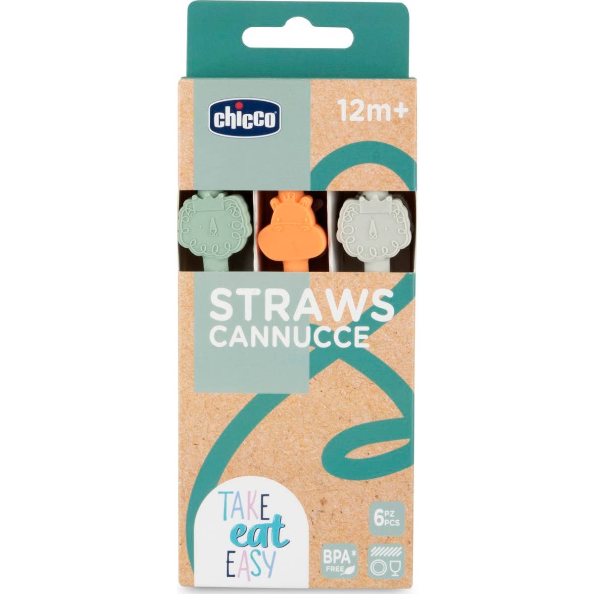 Chicco Pajita Silicona 12M+ 6uds