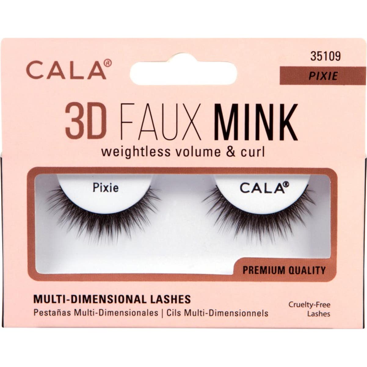 Cala Lashes 3D Faux Mink Pestañas Postizas Pixie 1 Par