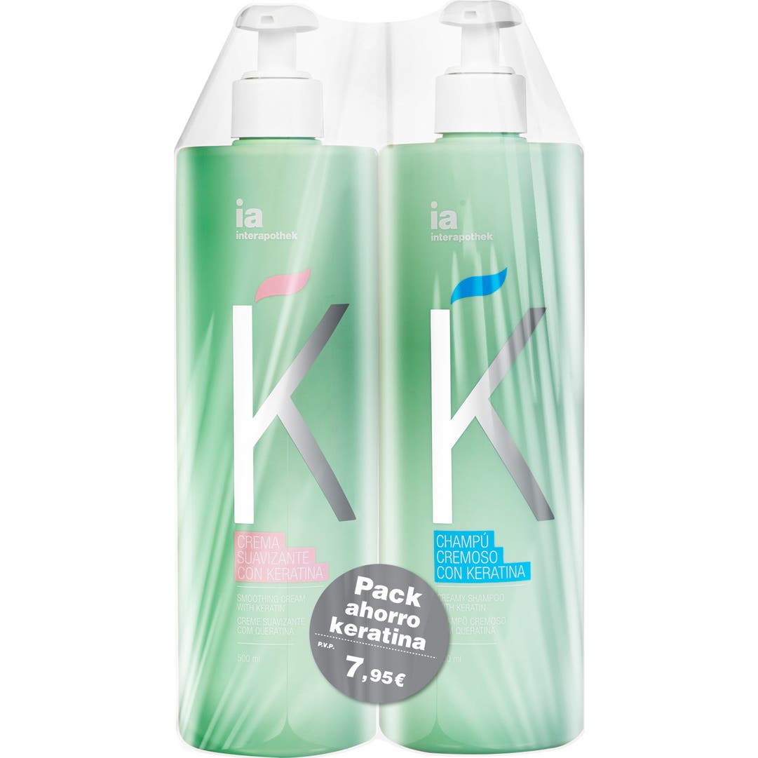 Interapothek Pack Keratina Champú + Crema Capilar 2x500ml
