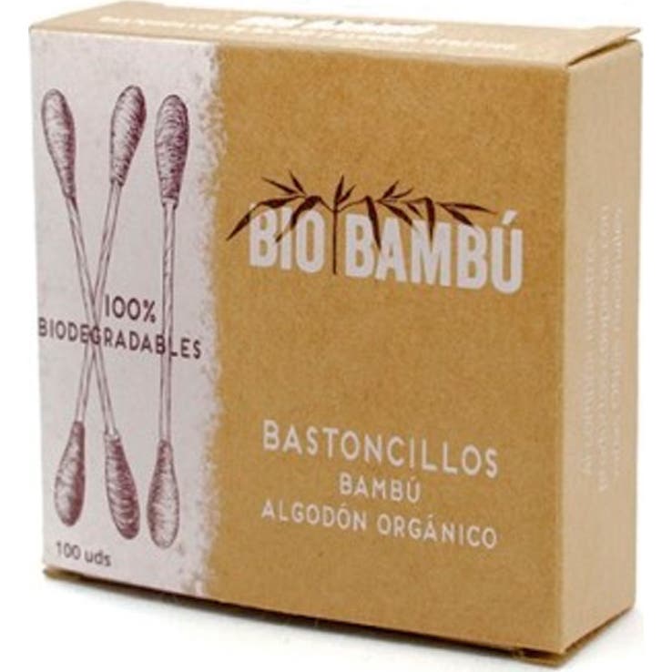 Biobambú Bastoncillos de Bambú y Algodón Ecológico 100 uds