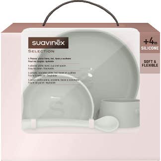 Suavinex Vajilla Silicona Soft & Flexible Mint 4uds
