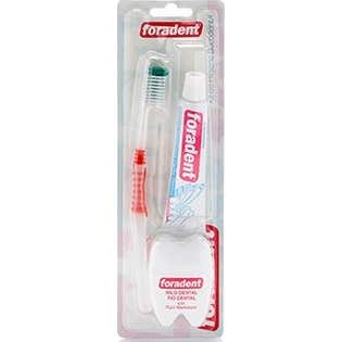 Foradent Travel Plus 3 en 1 cepillo + seda dental + crema dental 5 ml