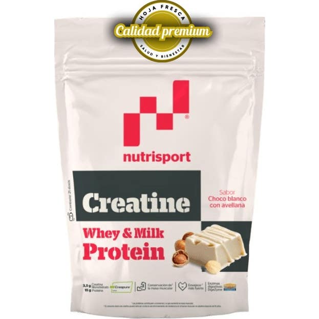 Nutrisport Creatina Creapure® & Proteína Choco Blanco con Avellana 500g