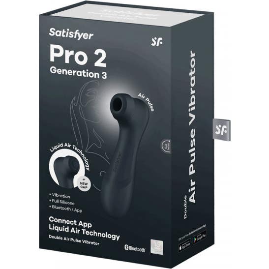 Satisfyer Pro 2 Generation 3 Double Air Pulse Vibrator App Black 1ud