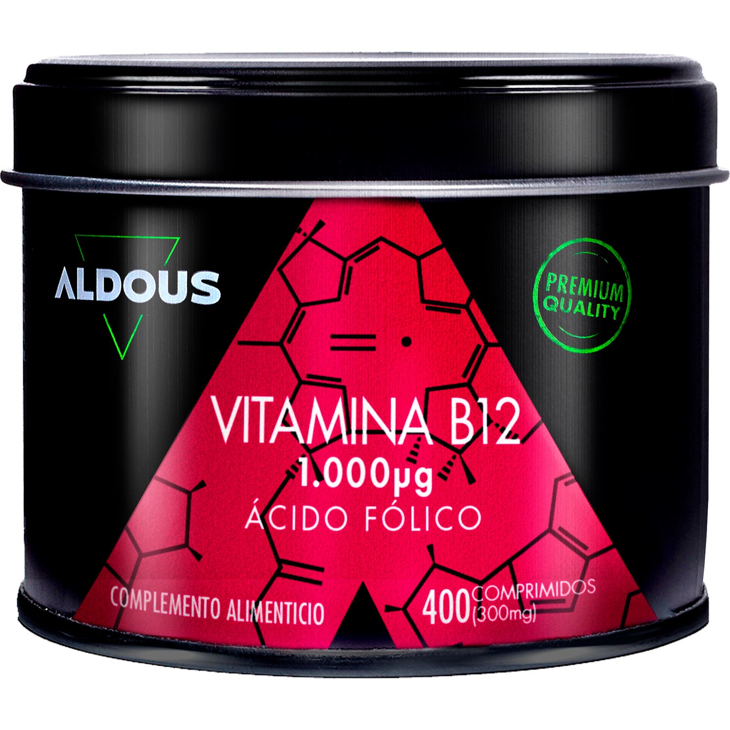 Aldous Vitamina B12 con Ácido Fólico 400comp